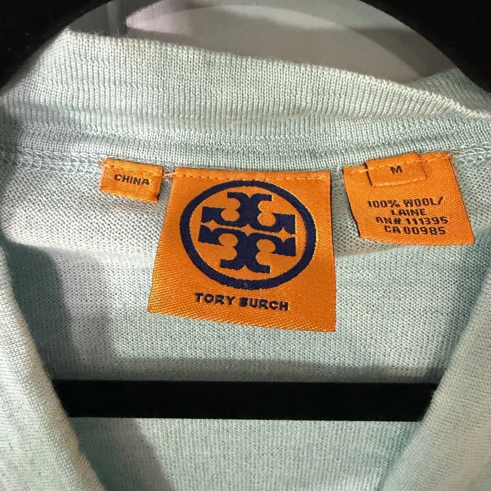 Tory Burch Light Mint Green Button-Front Cardigan